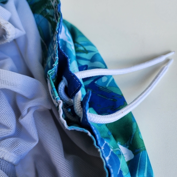 Gymboree Boys Bathing Suit Swim Trunks Sharks Blue Green White Size L (10-12) - Picture 10 of 12